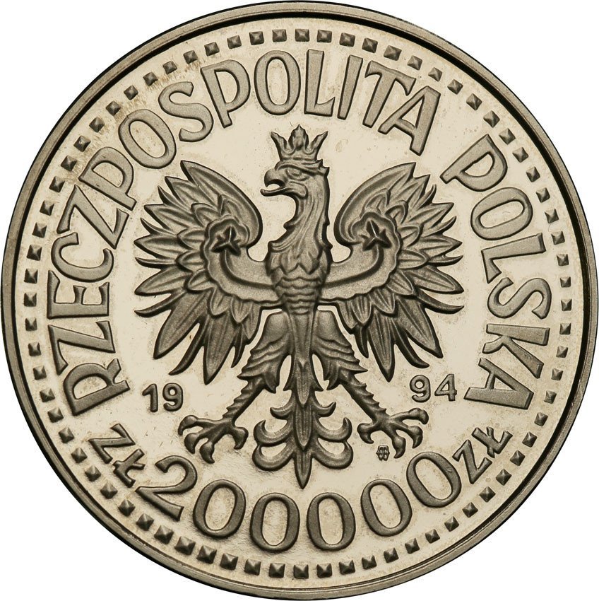 III RP. PRÓBA Nikiel 200 000 złotych 1994 Monte Casino